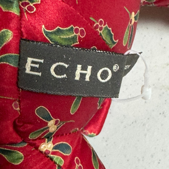 Baby ECHO Stuffed Animal Red Green Mistletoe Bear - Picture 4 of 6